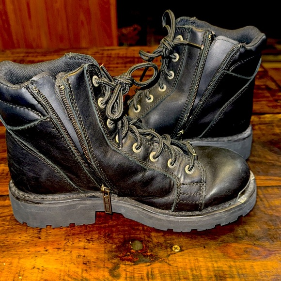 Harley-Davidson Women's 6" Maddy Boots Ankle Zip Lace Up Black Size 9 - Picture 5 of 9
